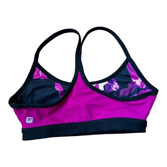 Fabletics Reversible Sports Bras Floral Purple Pink Size S - Picture 3 of 6